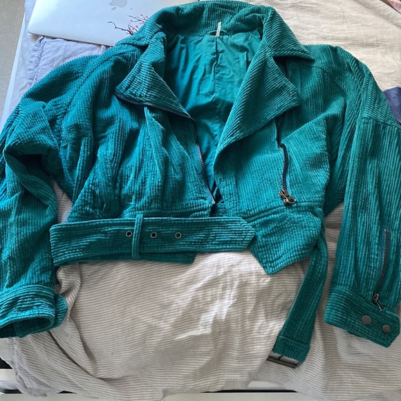 Free People corduroy oversized crop moto jacket - Picture 3 of 7